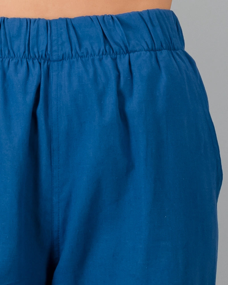 Blue linen pants womens