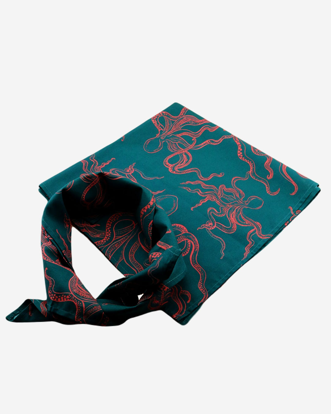 Green bandana with pink octopuses