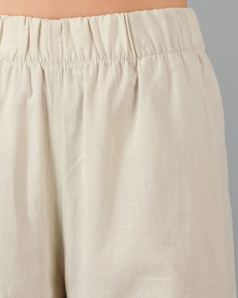 Ladies beige linen trousers