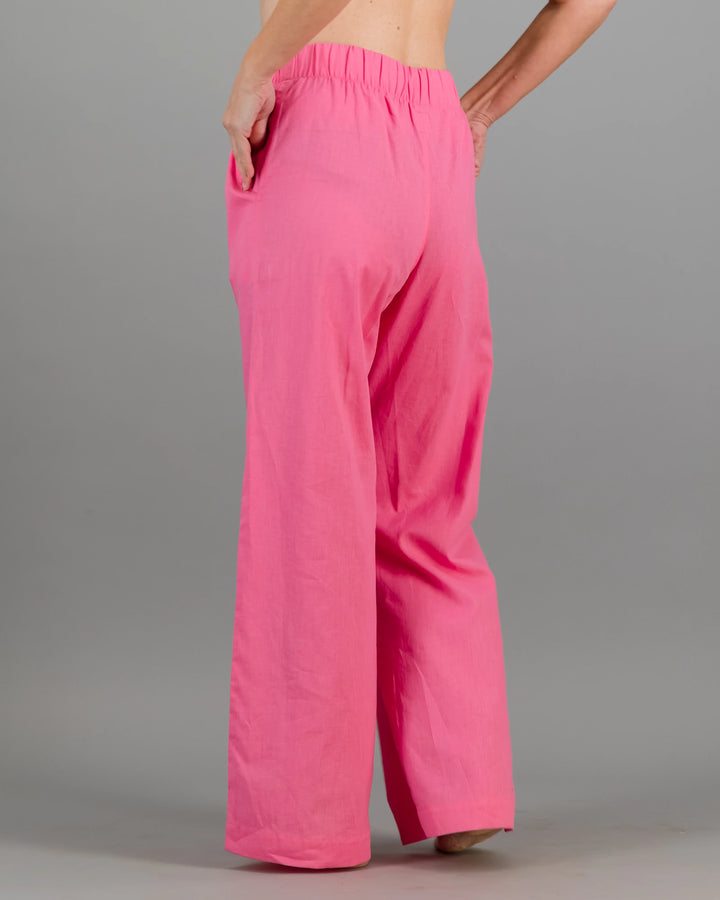 Ladies pink linen trousers