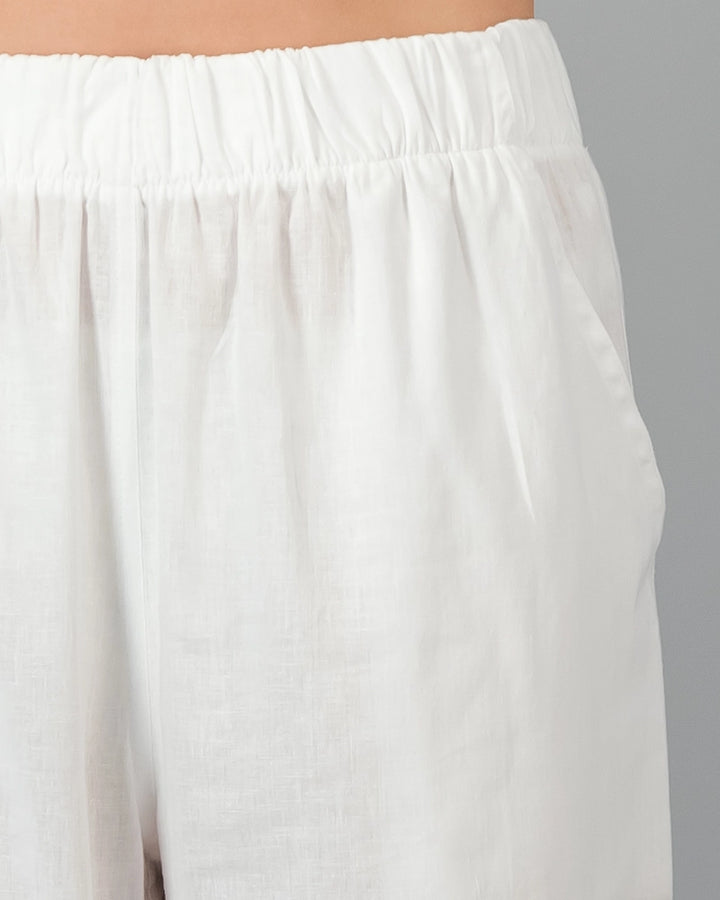 Ladies white linen pants