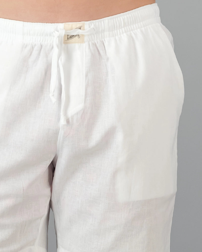 Linen shorts men white