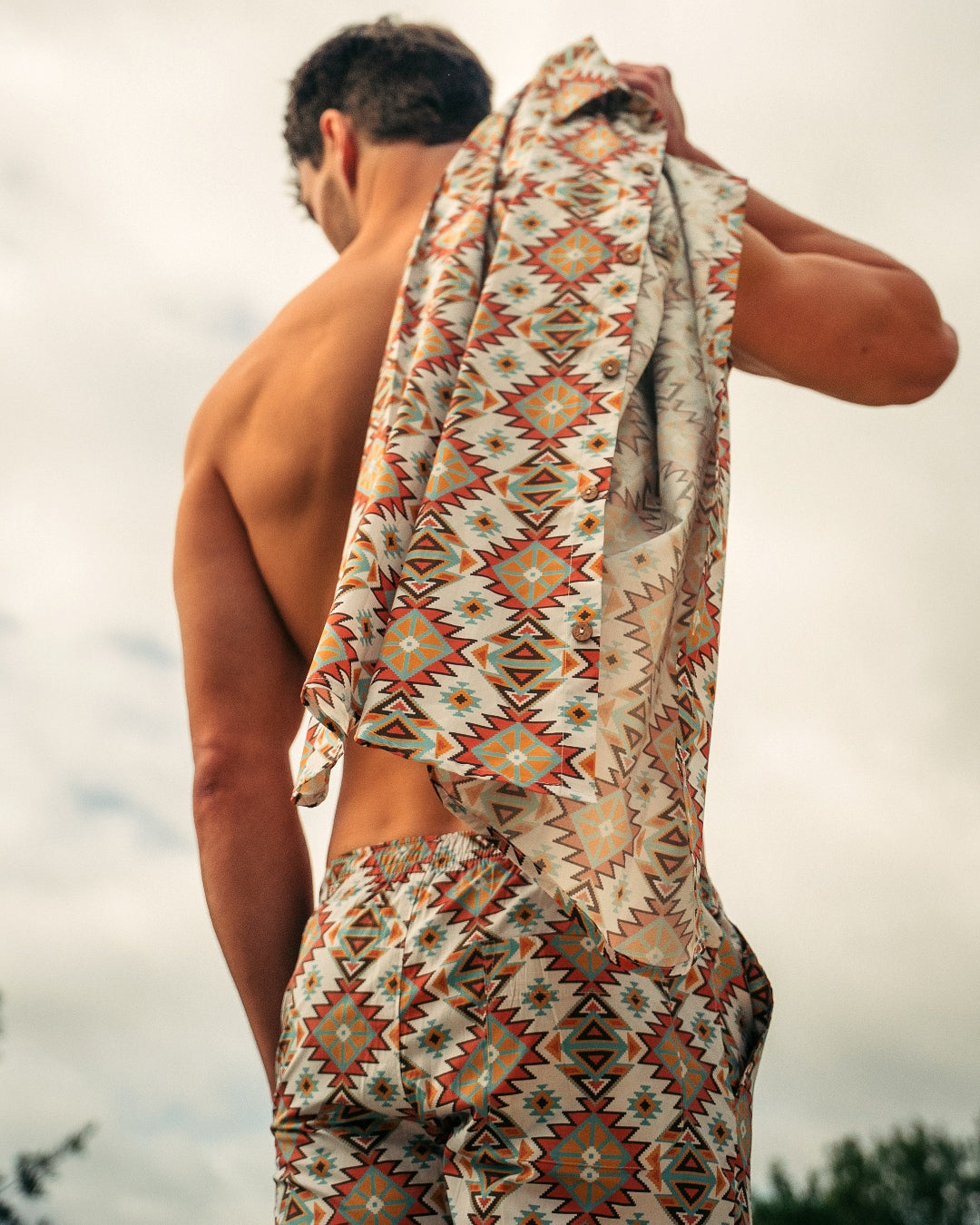 Herren-Sommerhemd – Aztec