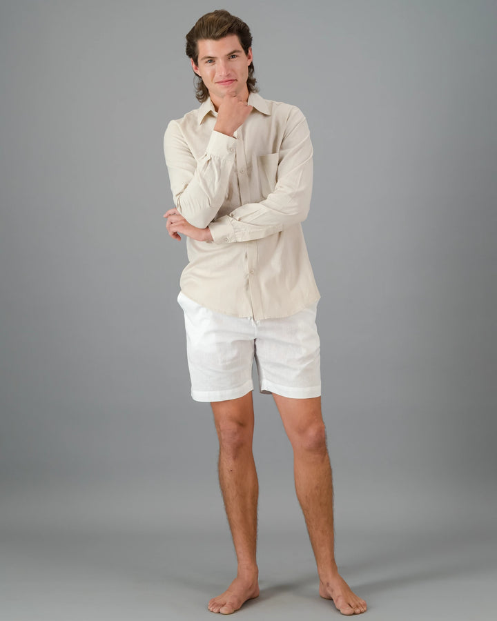 Linen shirt beige mens