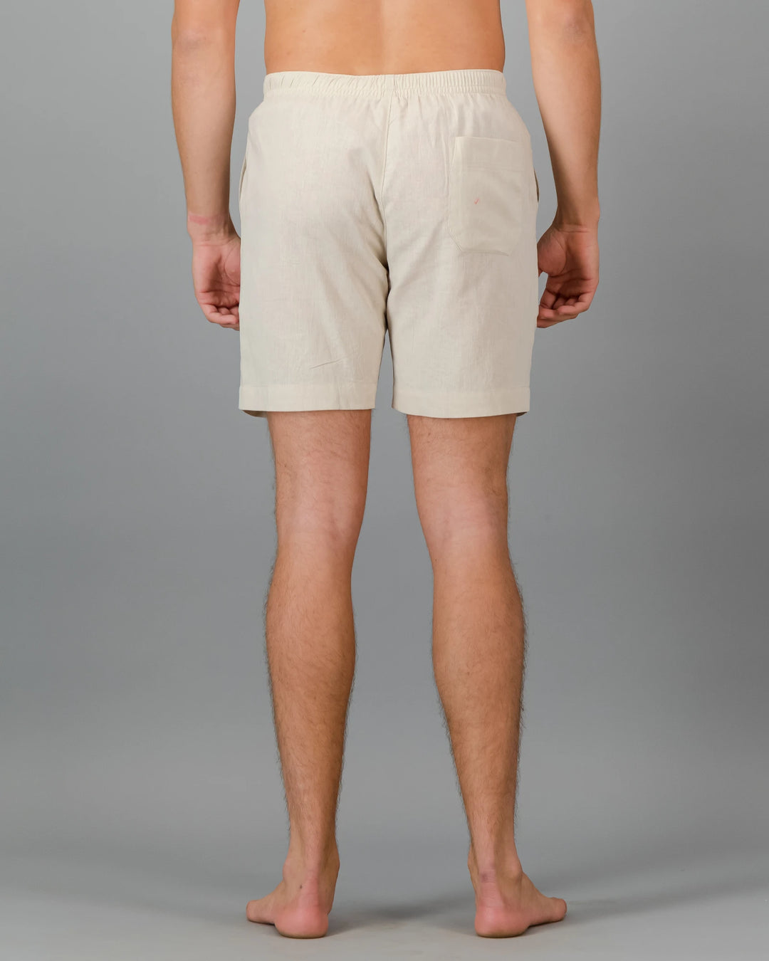 Mens beige linen shorts