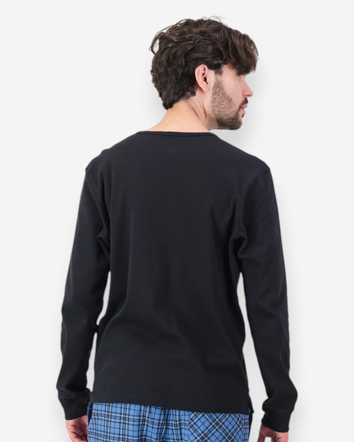 Mens black henley shirt