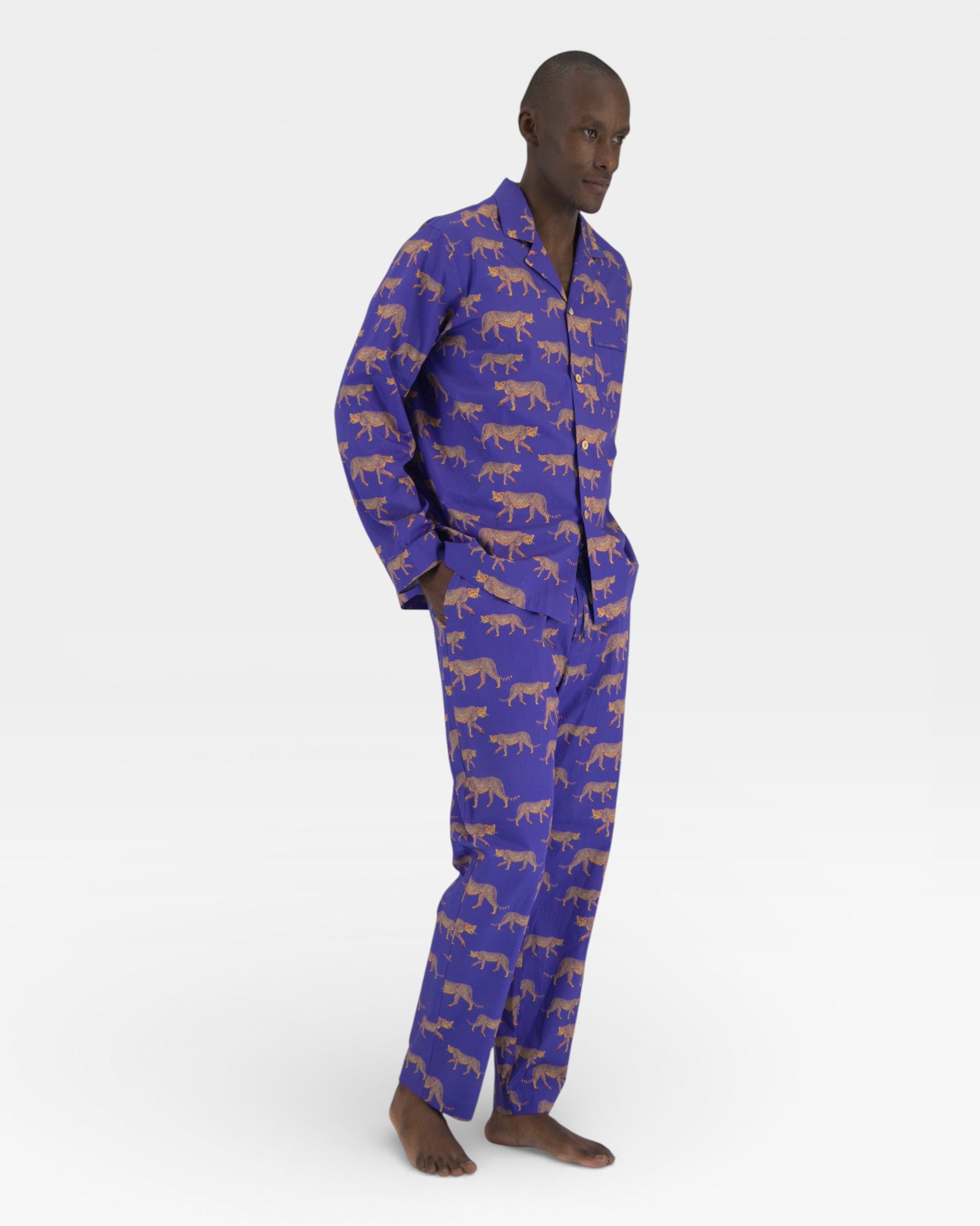 Men's Blue Pajamas – Blue Cheetah | Woodstock Laundry US