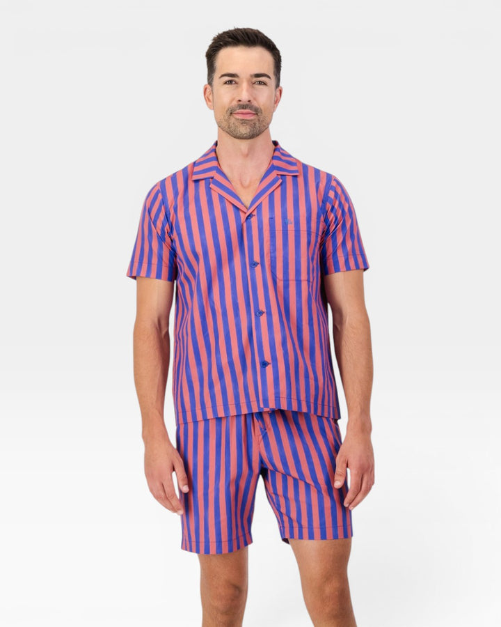 Herren-Kurzarm-Schlafanzug – Harbour Stripes
