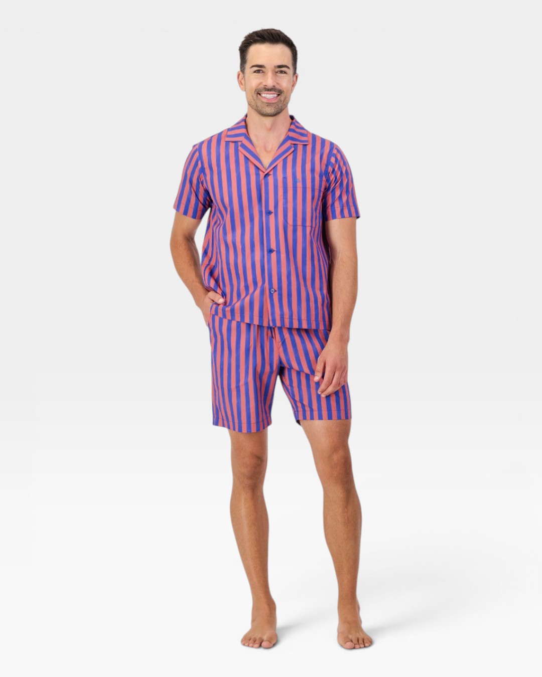 Herren-Kurzarm-Schlafanzug – Harbour Stripes