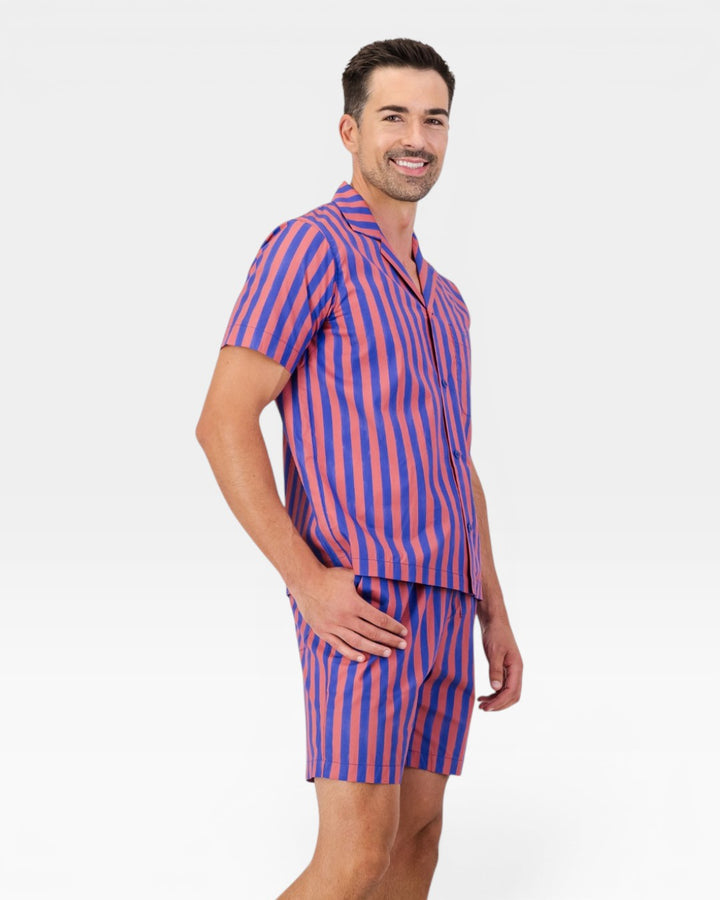Herren-Kurzarm-Schlafanzug – Harbour Stripes