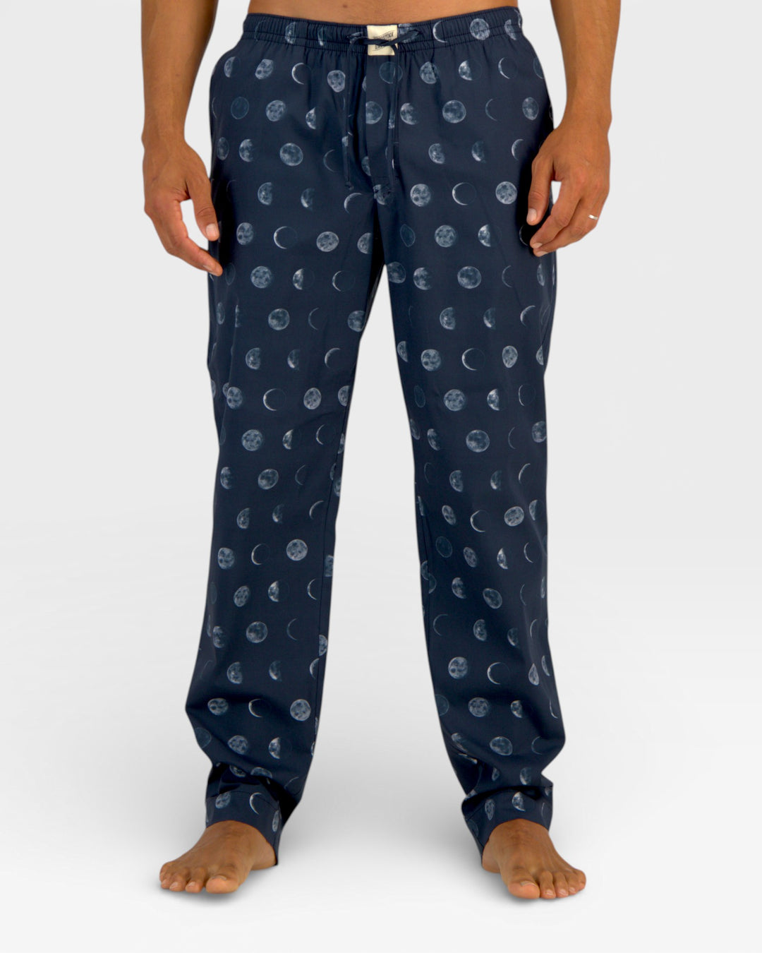 Mens deep blue pyjamas with moon phases