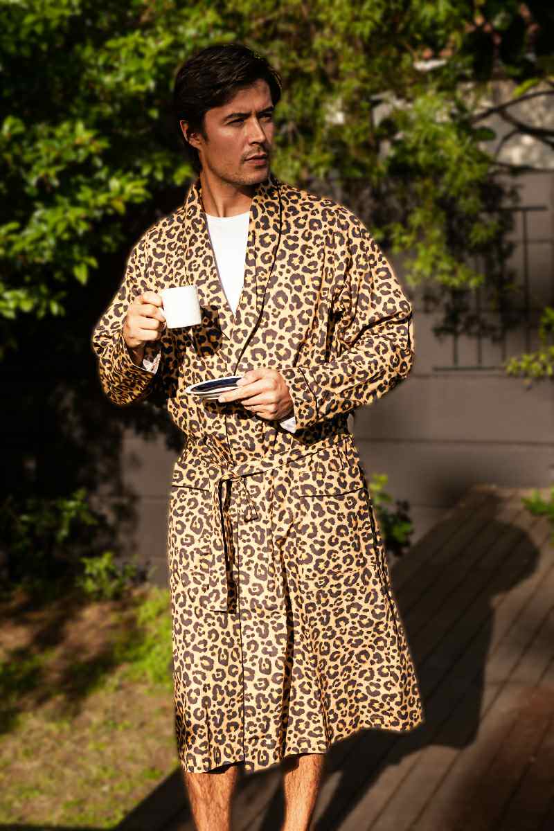 Mens dressing gowns - leopard skin