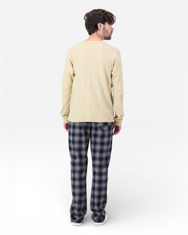 Men's Flannel Pyjama Set - Yorke Navy & Stone