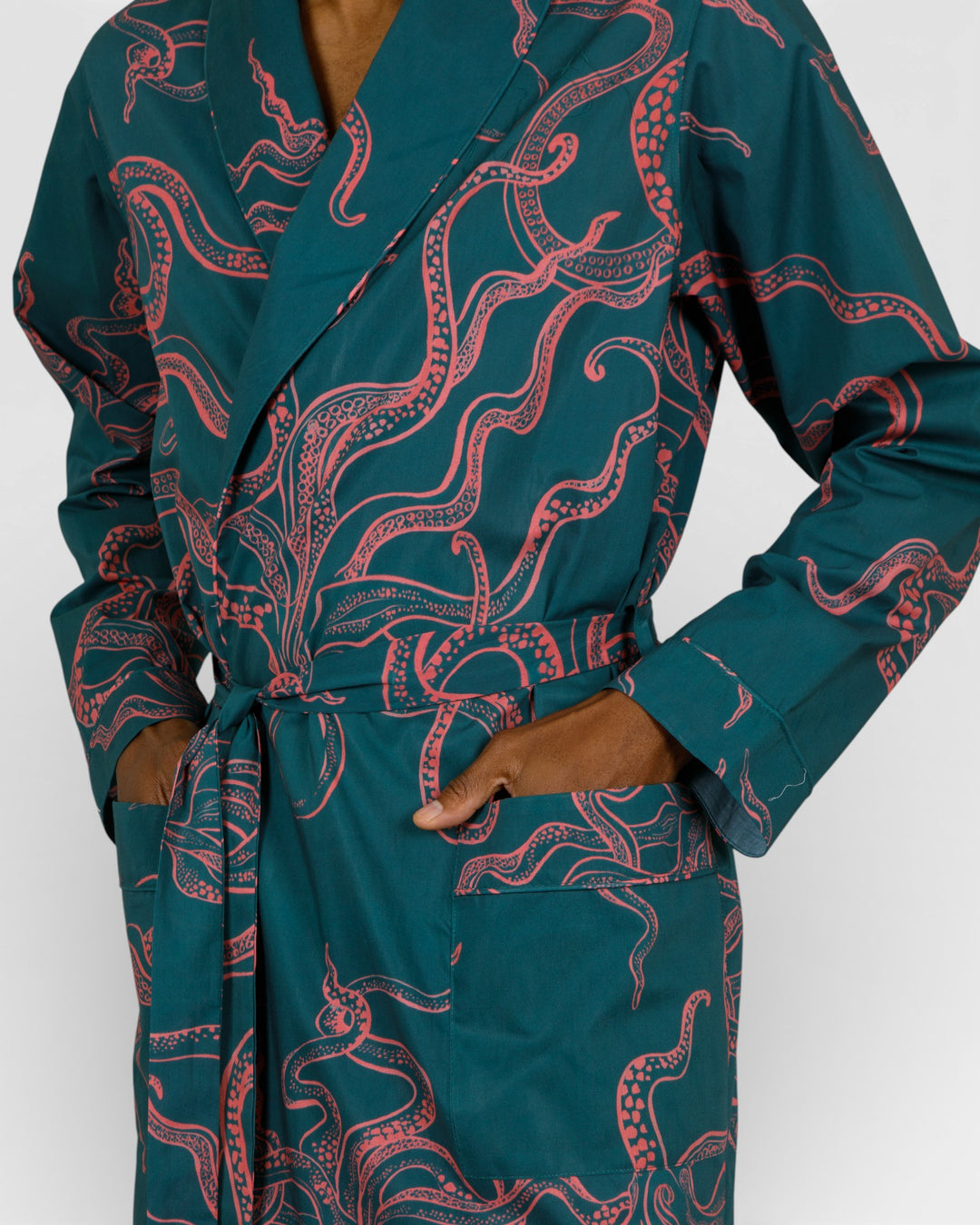 green and pink dressing gown The Berry Robe