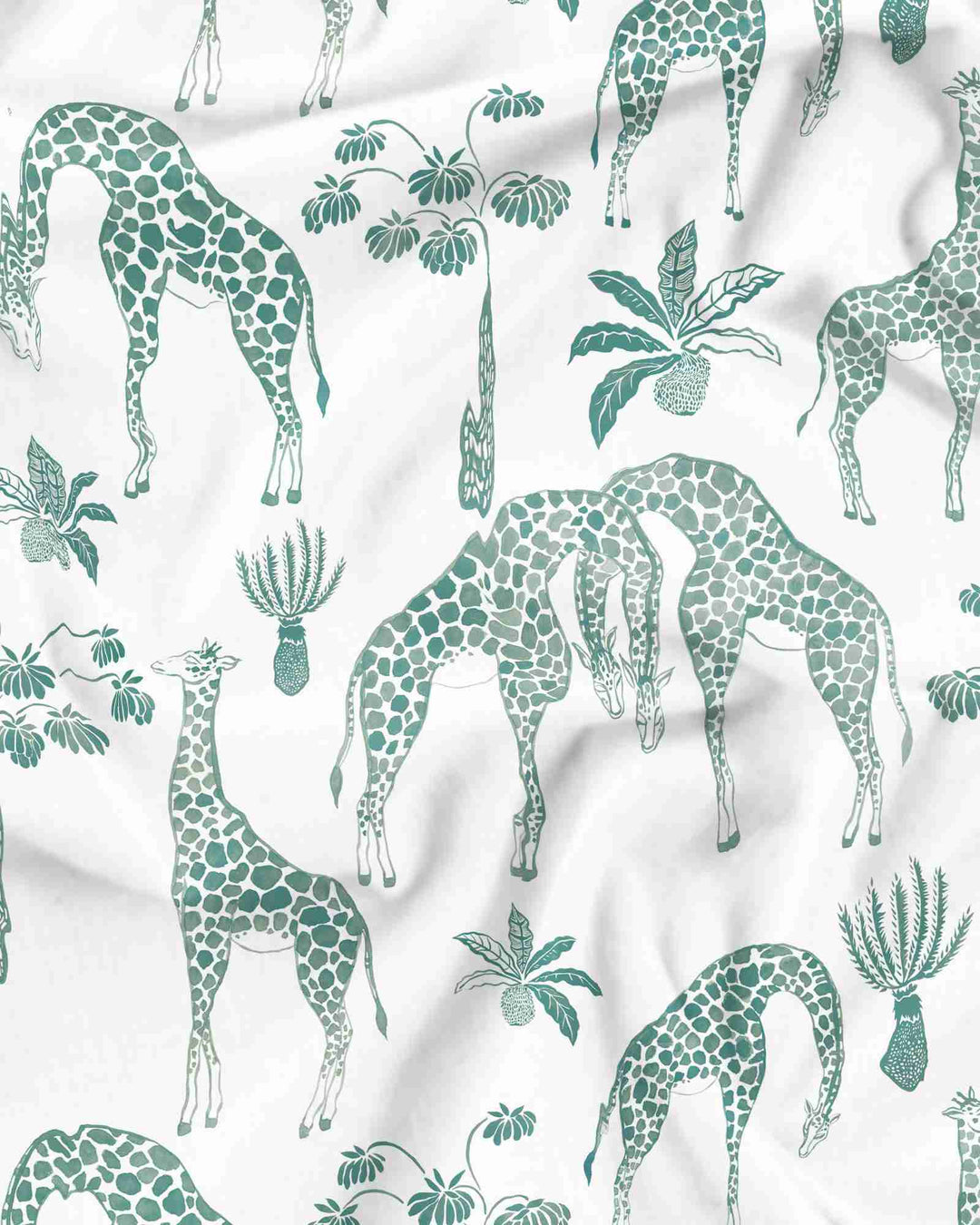 Mens long pyjamas set - Giraffes Green