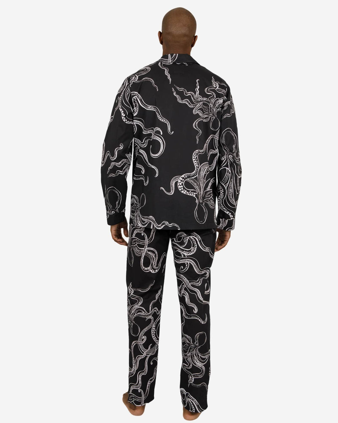 Mens black pyjamas with octopuses