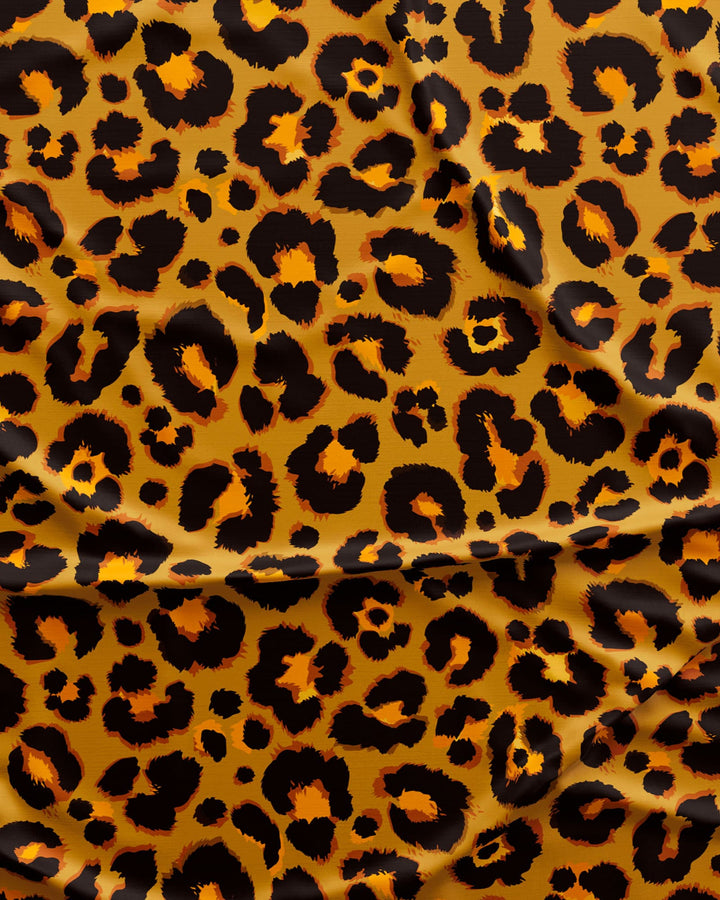 Mens lounge shorts with a leopard skin pattern