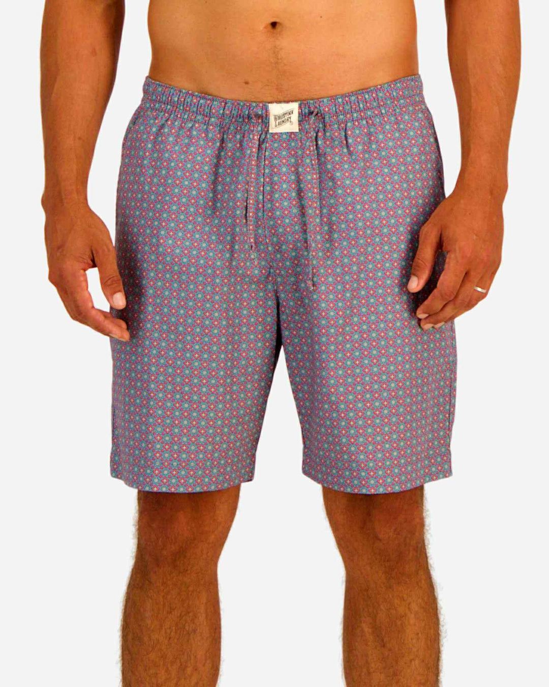 Mens lounge shorts with a moroccoo pattern