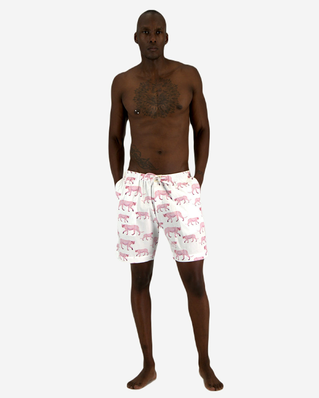Men's Lounge Shorts - Pink Cheetah
