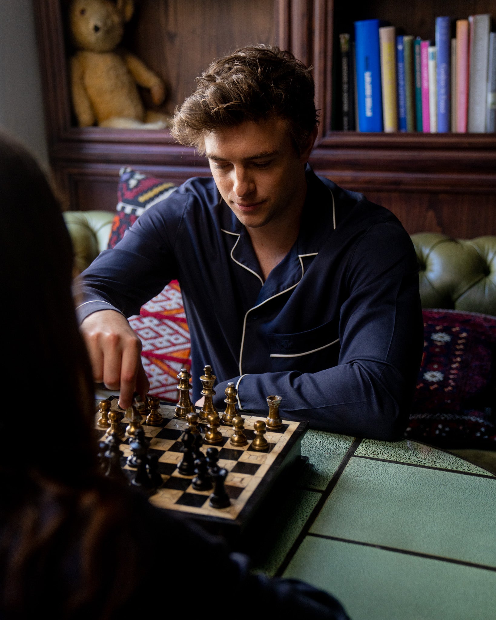 Mens navy blue tencel pyjamas