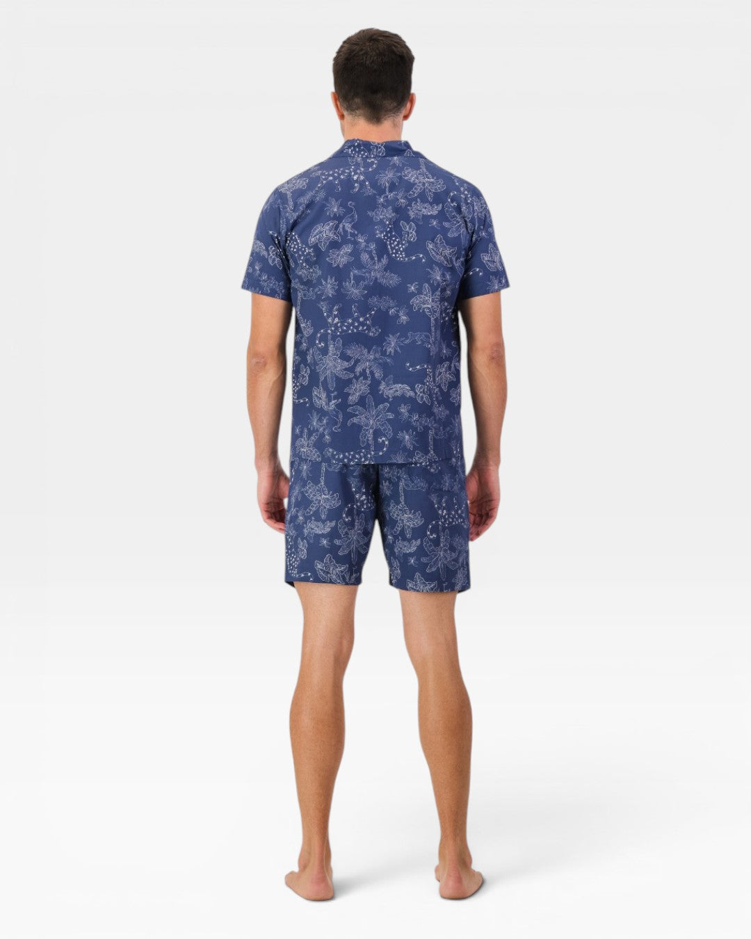 Men's short pyjamas – Tropical Leopard Navy