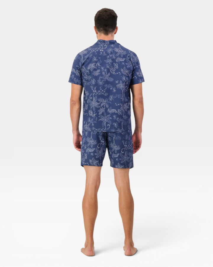 Men's short pyjamas – Tropical Leopard Navy