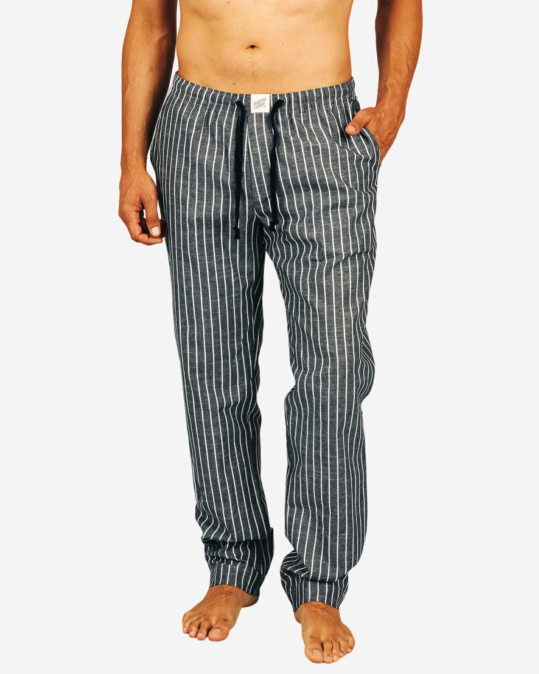 Mens pj pants - black and white stripes