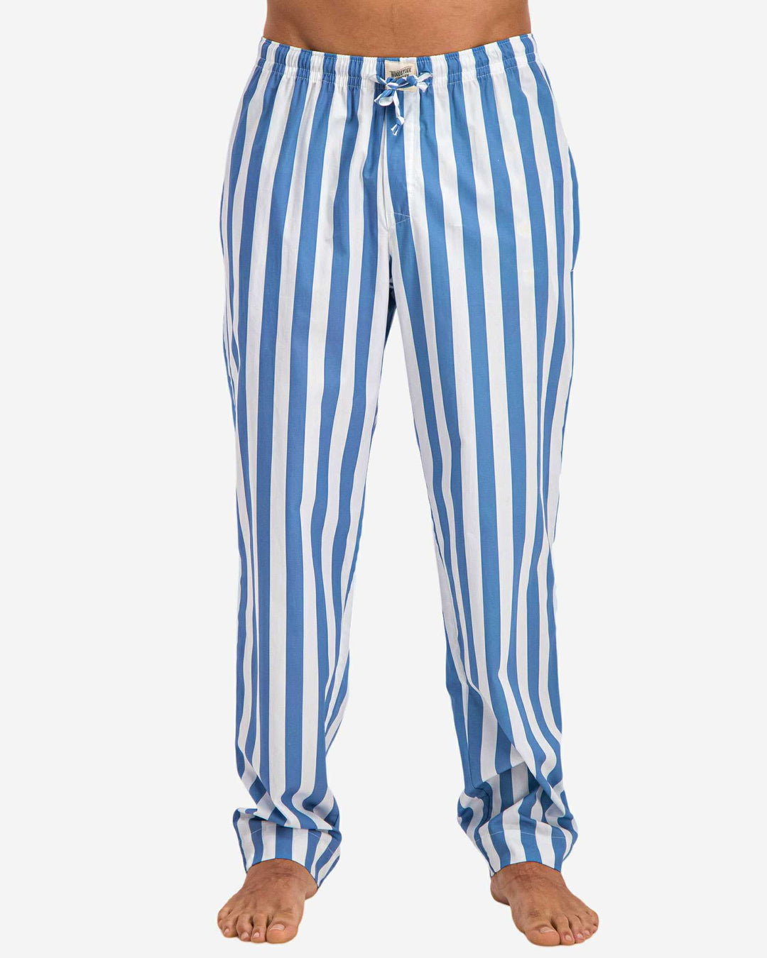 Mens pyjama bottoms - blue and white stripes