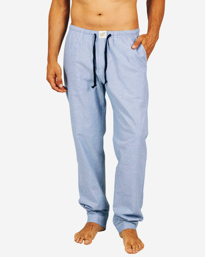 Mens pyjama bottoms - denim light blue