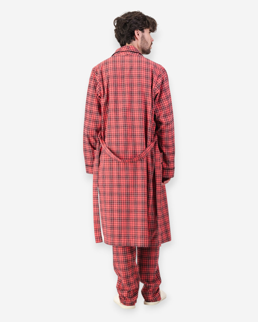 Men's Red Checked Flannel Dressing Gown | Woodstock Laundry AD Men's Red Checked Flannel Dressing Gown | Woodstock Laundry AD