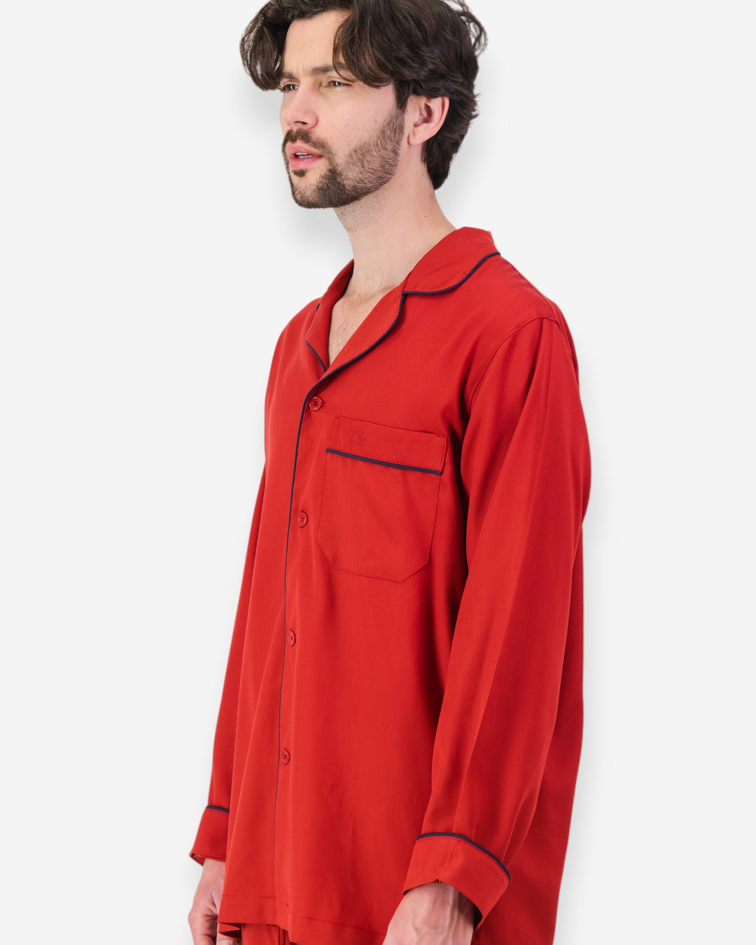Mens red pyjamas tencel
