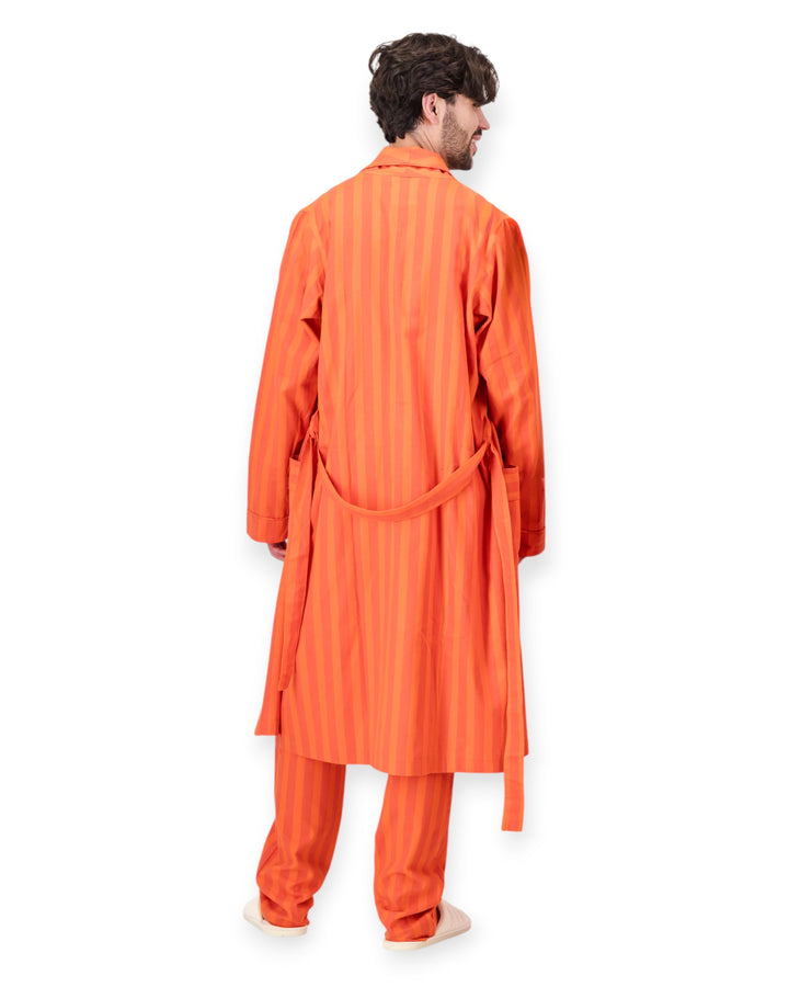 Men's Flannel Dressing Gown - Yoko Red