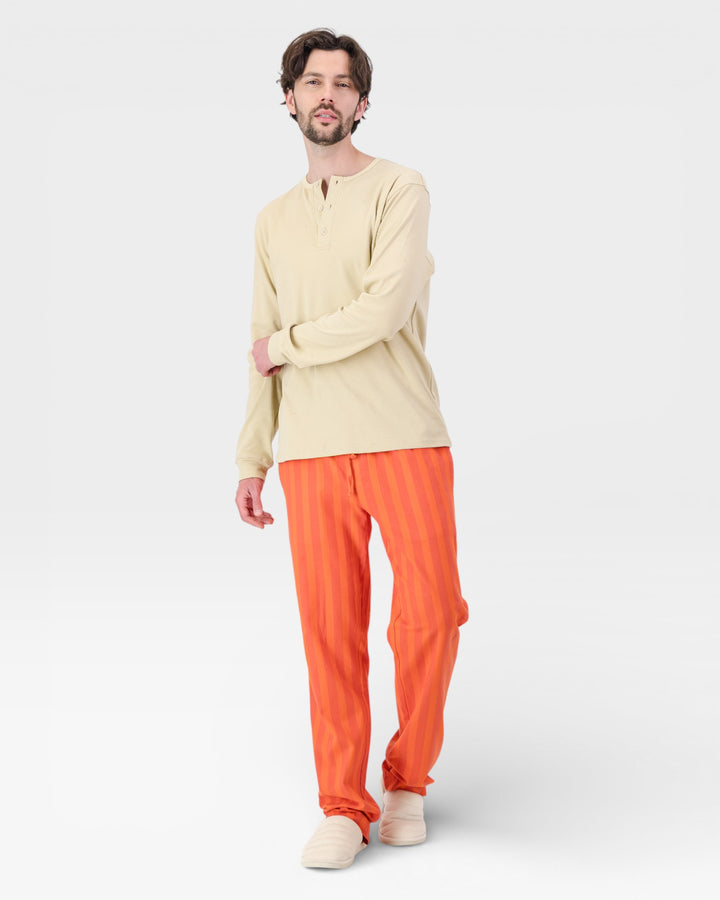 Men's Flannel Pyjama Set - Yoko Red & Stone