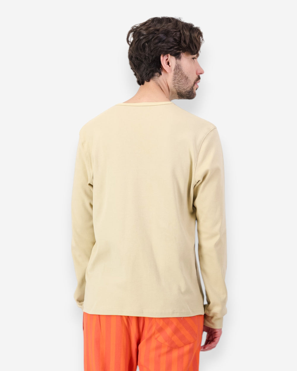Mens beige henley shirt