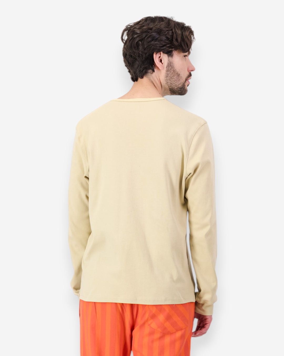 Mens beige henley shirt
