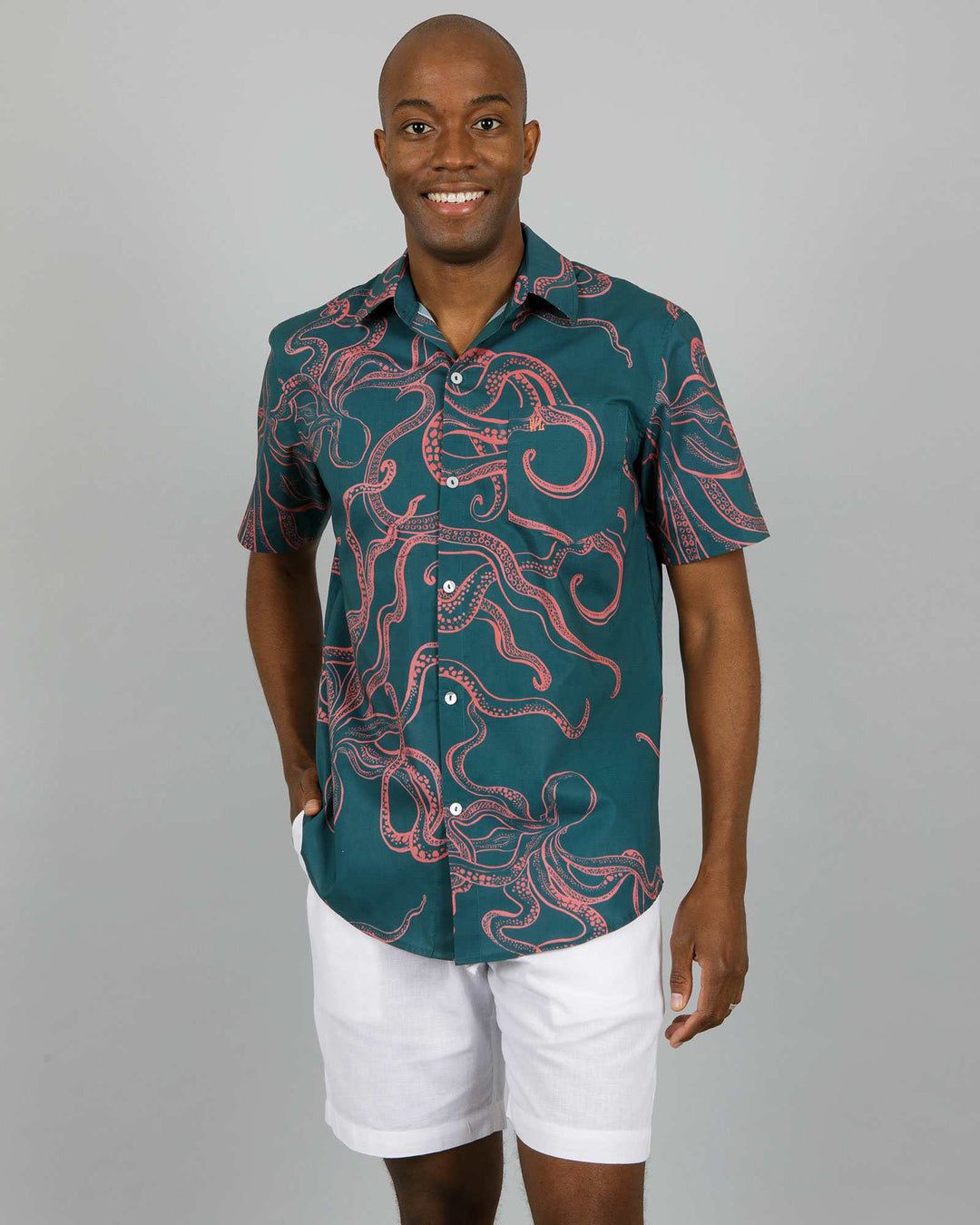 octopus dress shirt Men's regular fit shirt with octopus print
