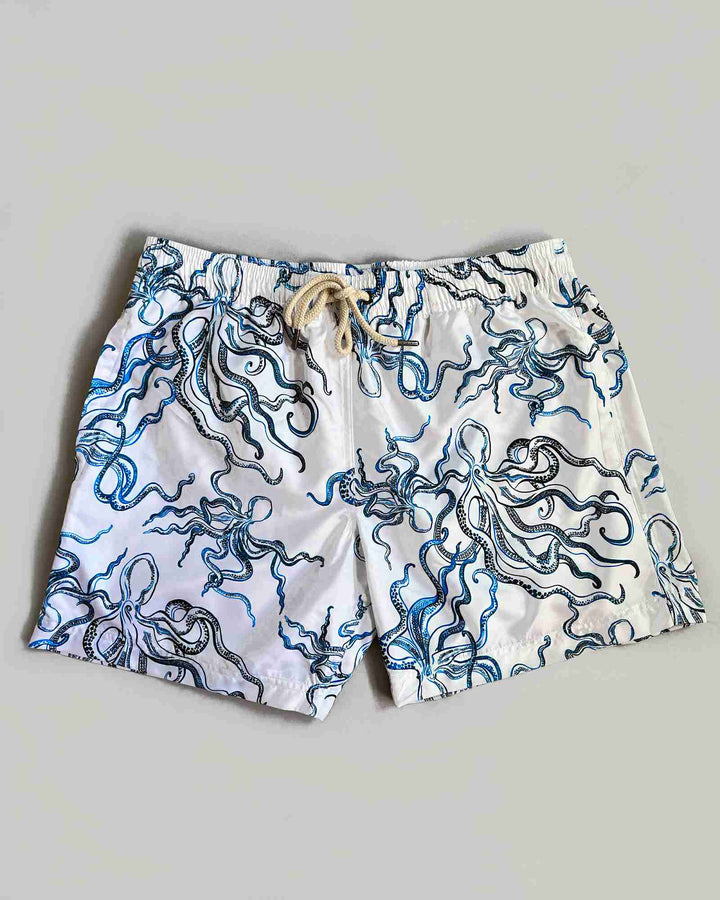 Mens swim shorts - octopus indigo