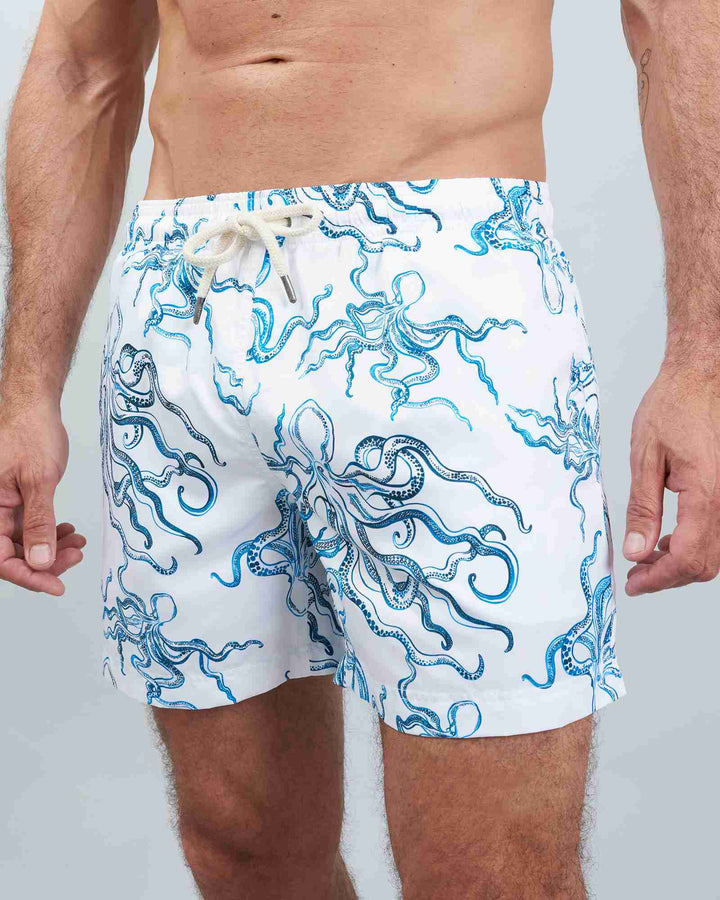 Mens swim shorts - octopus indigo