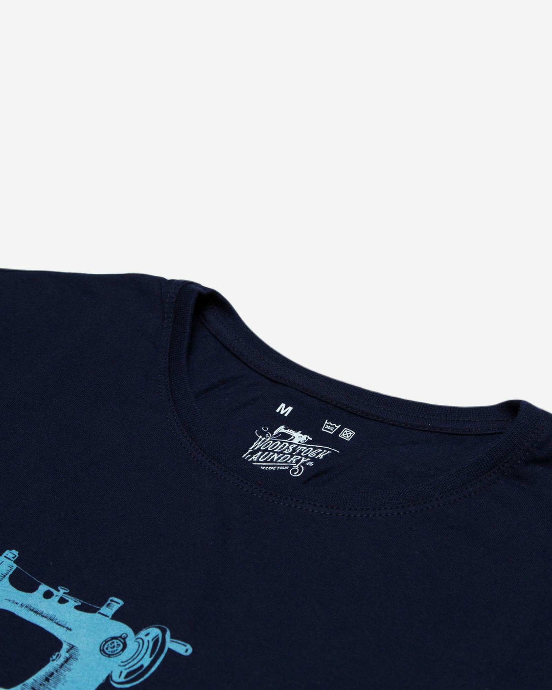 Mens navy t-shirt with blue logo