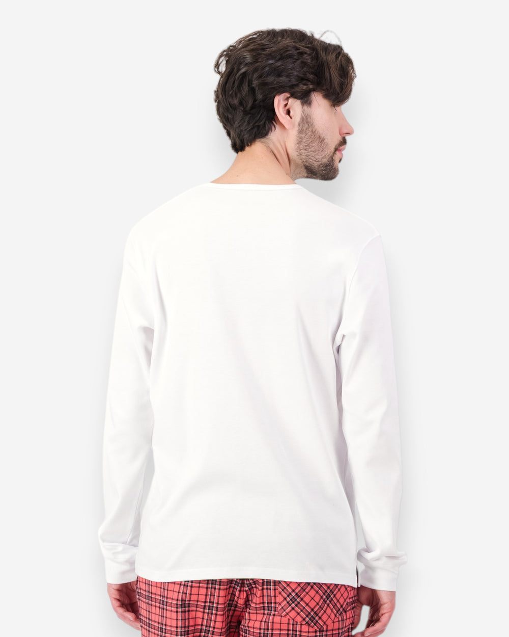 Mens white henley shirt