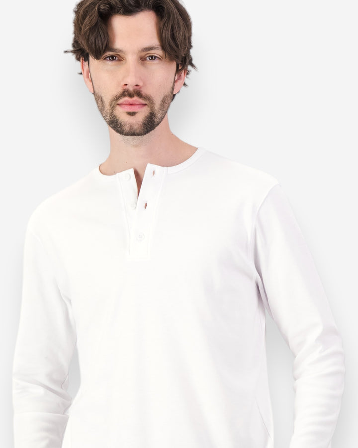 Mens white henley shirt