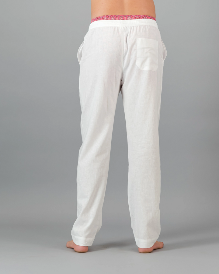 Mens white linen pants