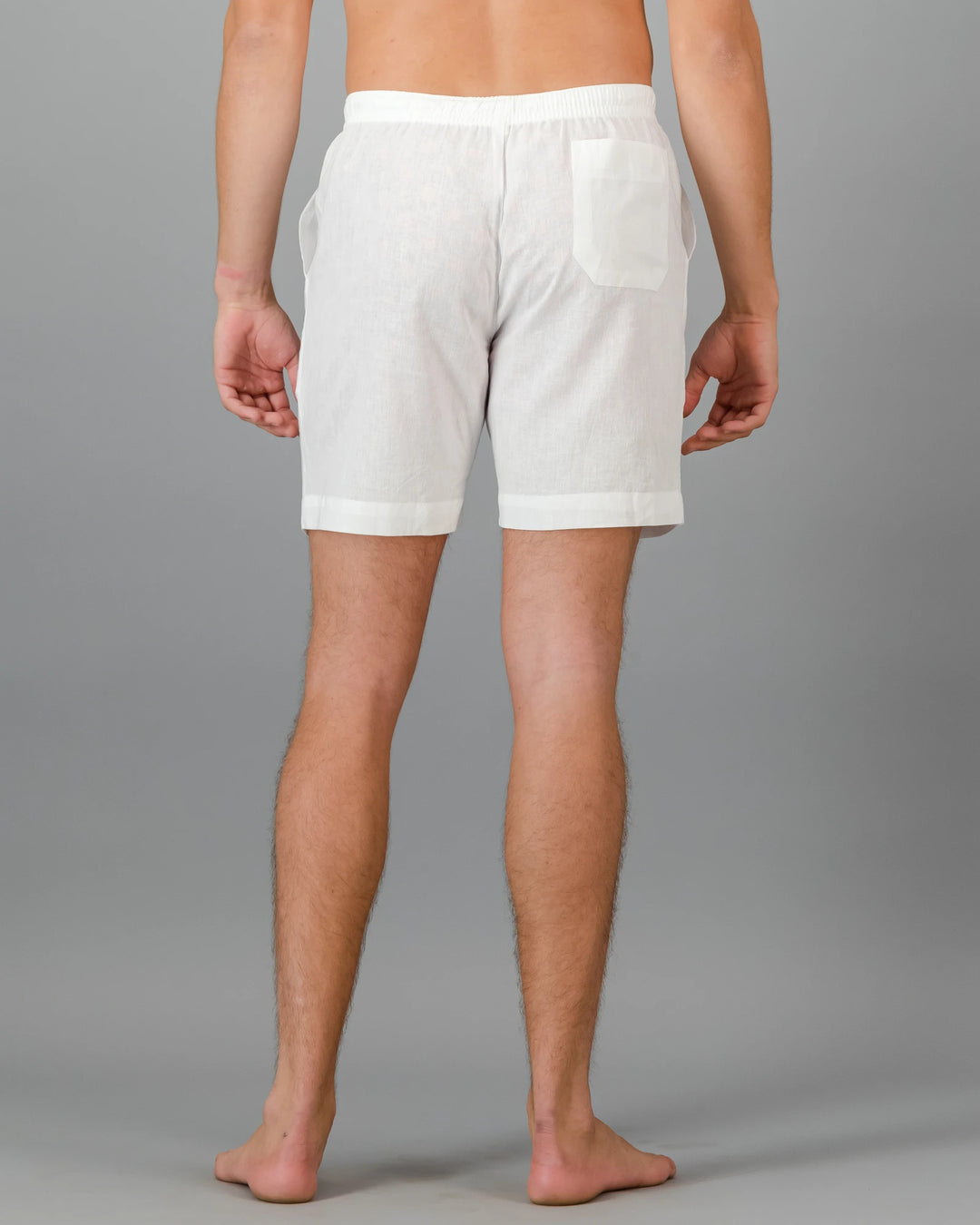 Mens white linen shorts