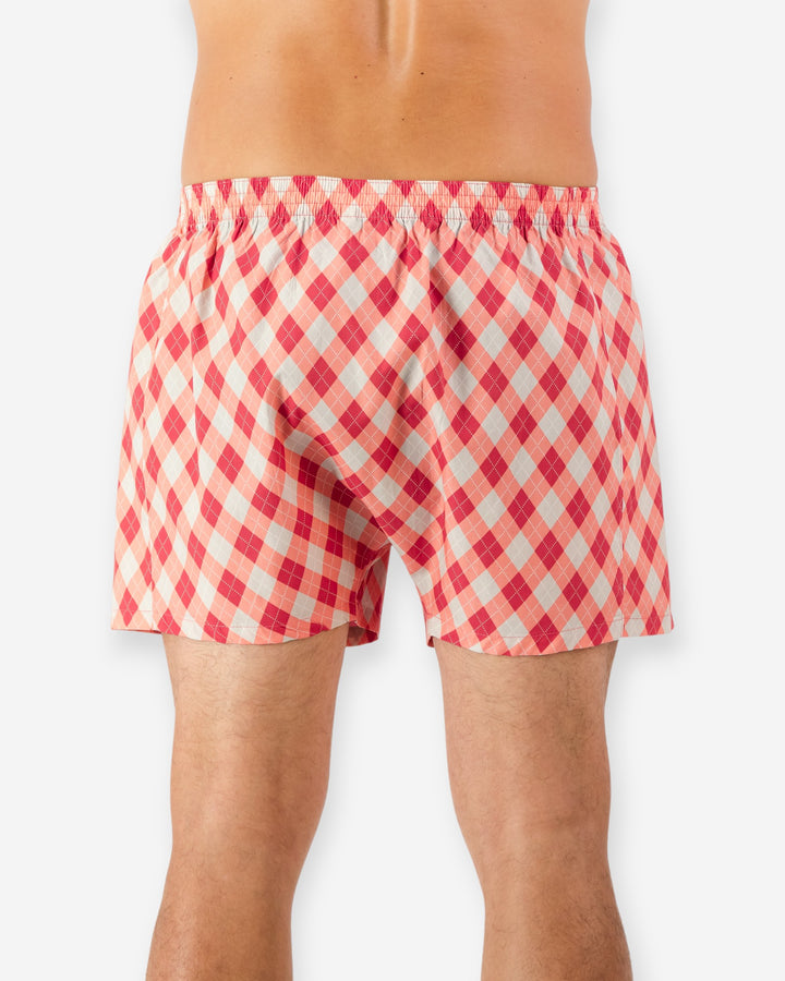 Men's Boxer Shorts - Argyle Pink