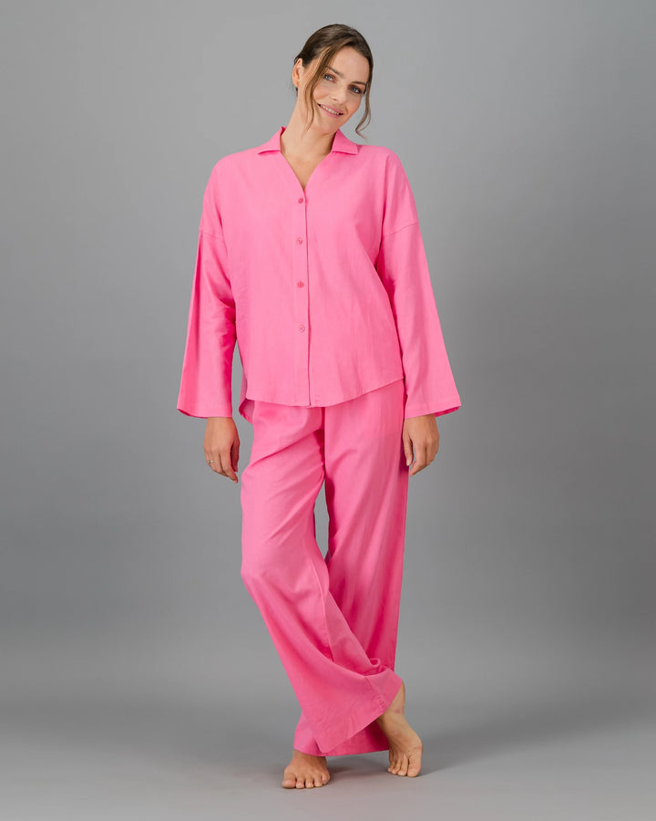 Pink linen pants