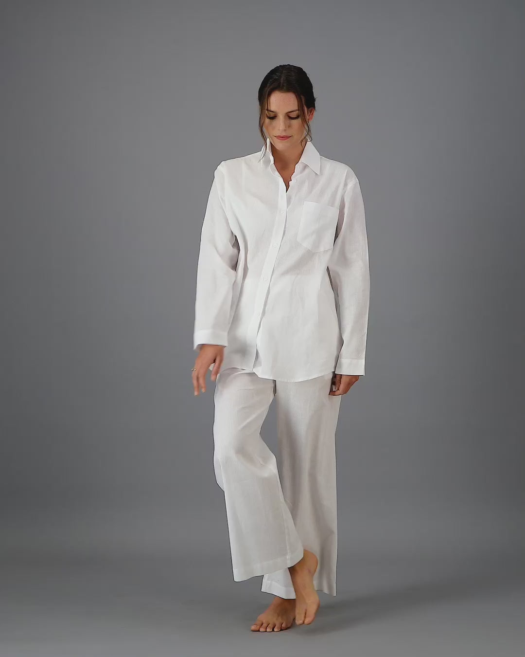 White linen pants