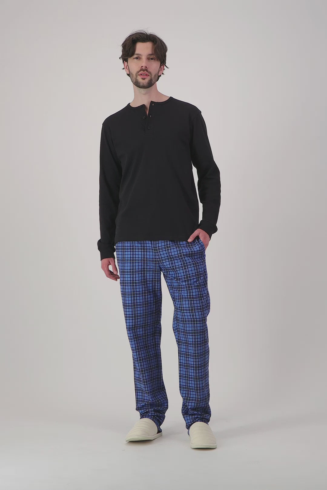 Flanellbyxor Herr - Camden Blue