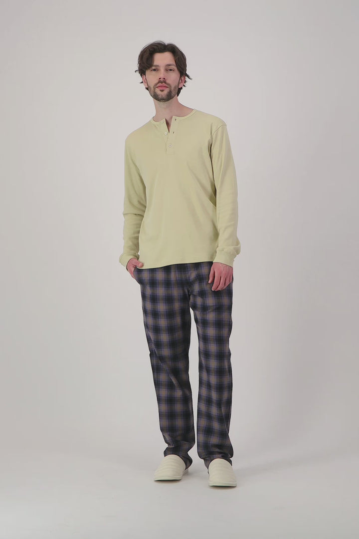 Mens beige henley shirt