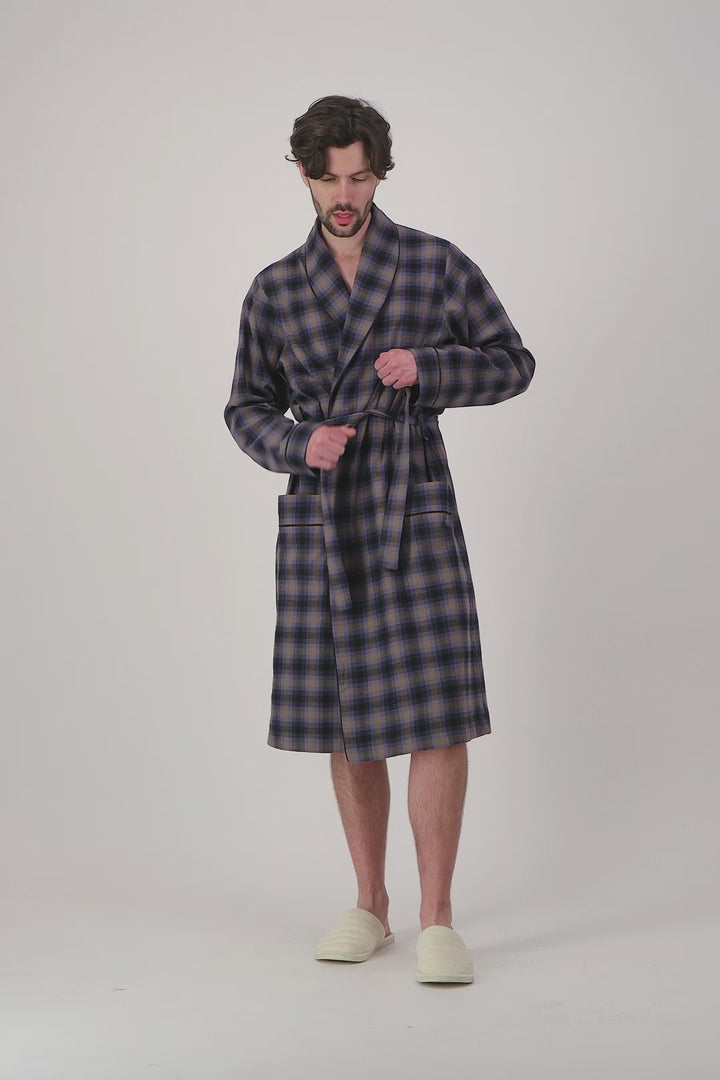 Men's Flannel Dressing Gown - Yorke
