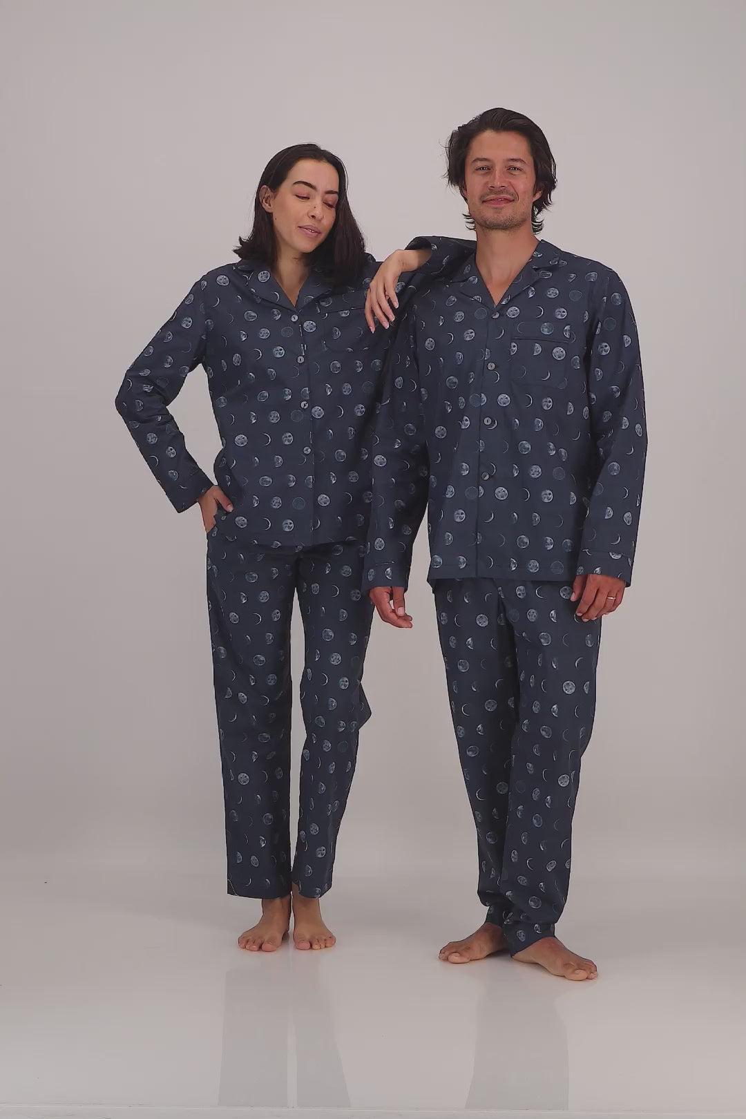 Blue Matching Pyjamas - Moons